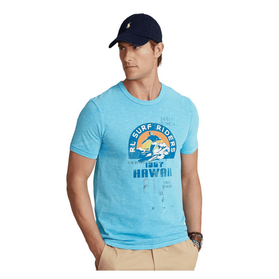 Polo Ralph Lauren Men's Classic-Fit Jersey Graphic T-Shirt, Blue, Size XL