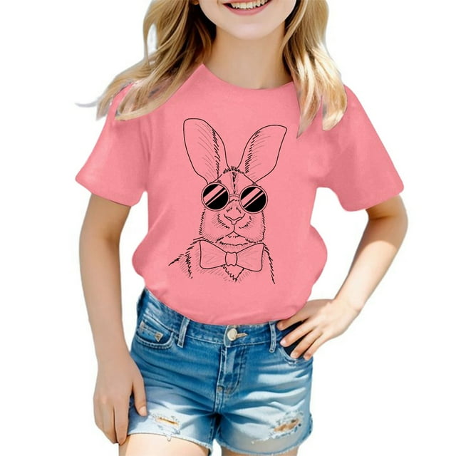 Chemises pour Tout-Petits Filles Chemise à Manches Courtes Imprimée pour Filles Col Rond Vêtements d'Été pour Filles Vêtements pour Petites Filles 2-3 Ans