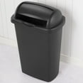 thumbnail image 5 of Sterilite Large Kitchen Trash Can, 13 Gallon Plastic Garbage Bin with Roll Top Lid, Black, 5 of 8