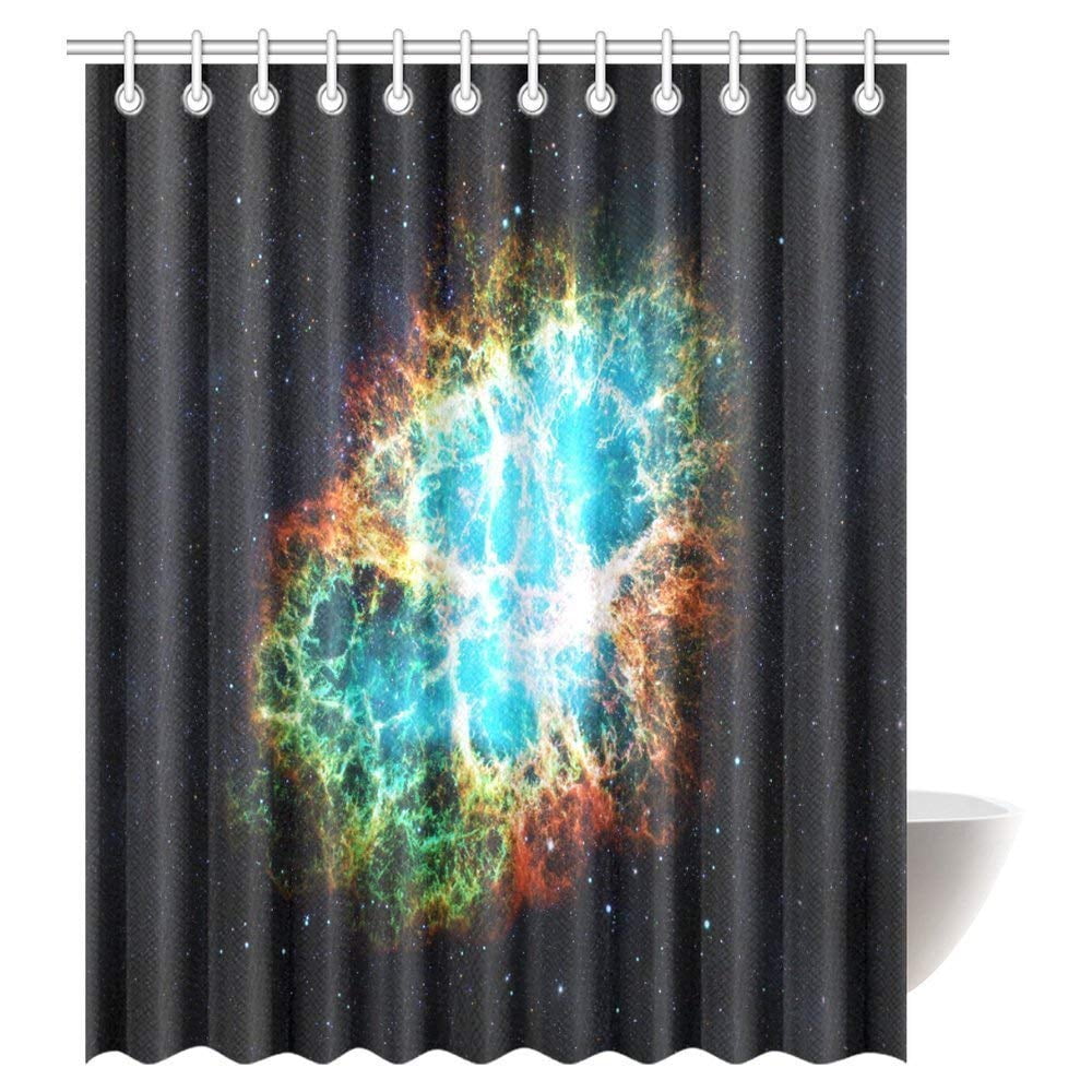 Bosdeco E Decor Shower Curtain Set Crab Nebula In Early Age Bosdeco E Decor Shower Curtain Set