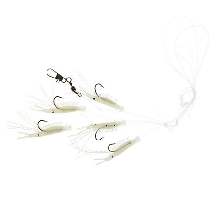 fankhu 5pcs/set Artificial Soft Rigs Sea Carp Fishing Lure Luminous Shrimp Bait