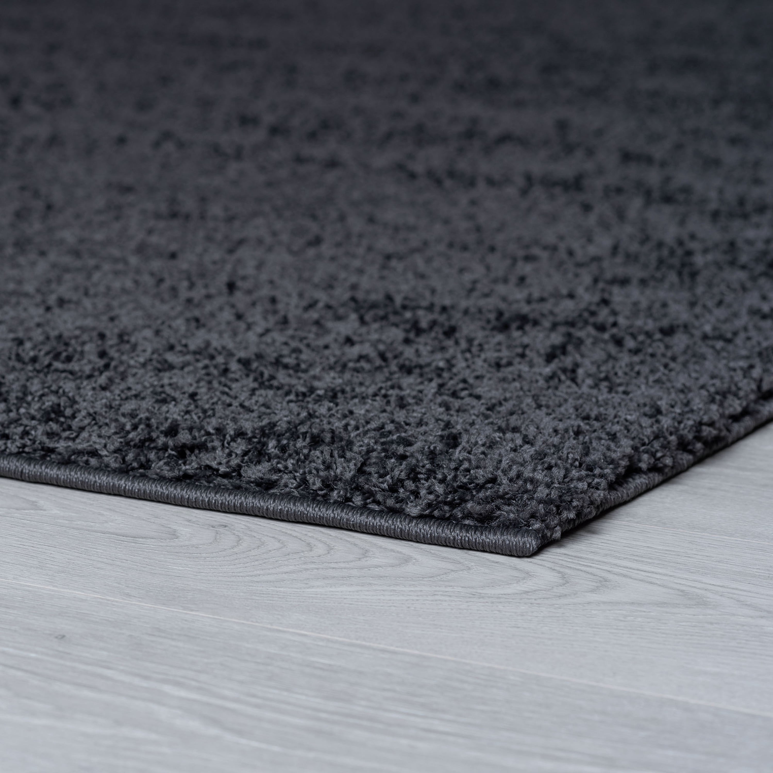 Shag 5x8 Area Rug Thick (5'3'' x 7') Solid Charcoal Living Room Easy to Clean