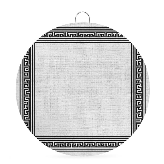 Round Metal Signs for Outside White Linen Key Design Tin Signs Stainless Steel Hook Welcome Home Sign Plaque Geometric Back Print Metal Sign for Front Door Porch Hanging Wall Decor Gifts 6 Inch