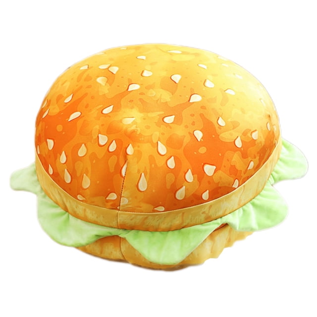 Cojín trasero lumbar suave, almohada de felpa con forma de hamburguesa de pan de simulación, almohada con forma de hamburguesa de pan meticulosamente diseñada