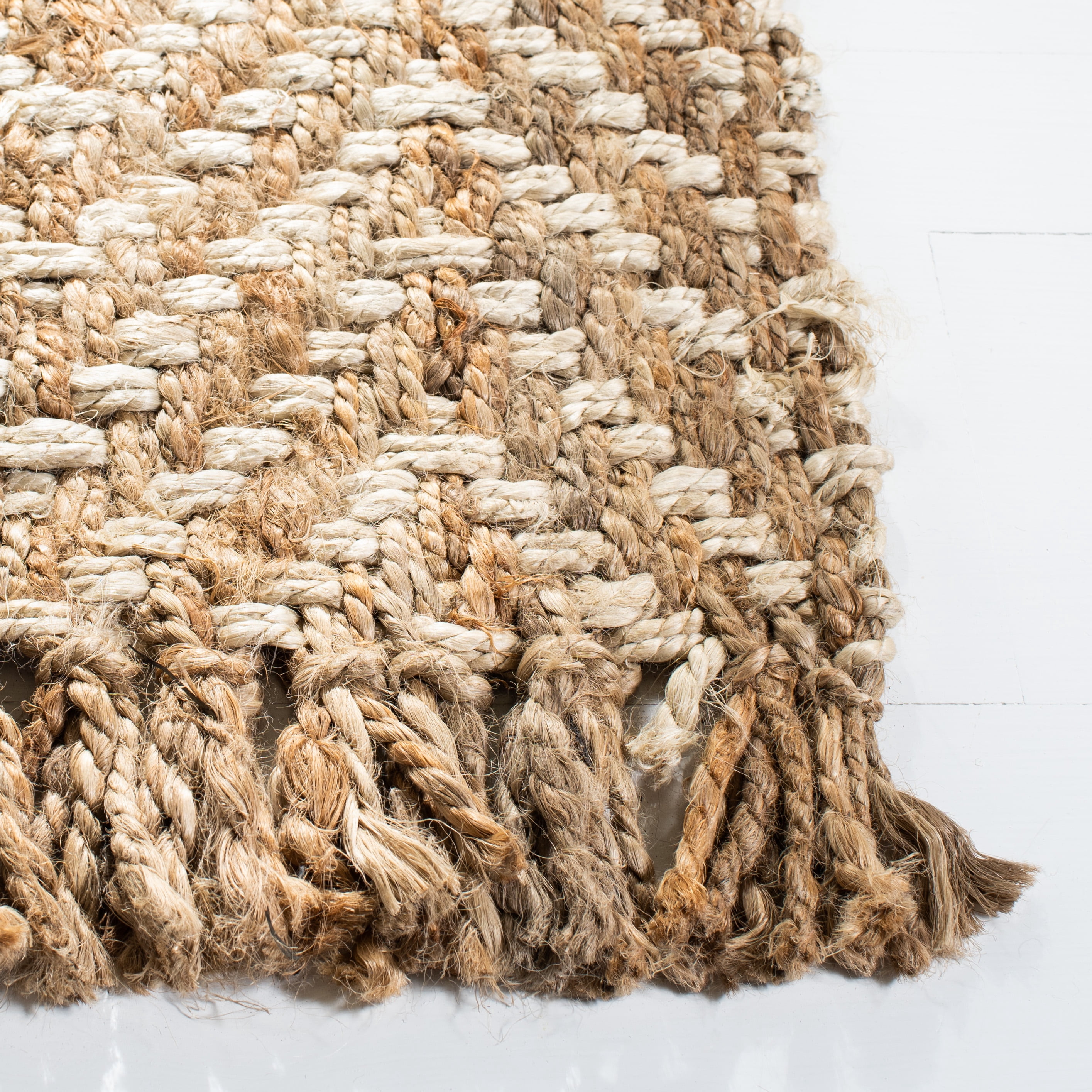 SAFAVIEH Natural Fiber Gillian Striped Area Rug, Bleach/Natural, 3' x 5'
