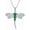 B_Green, variant on Dragonfly 925 Sterling Silver Heart-Shaped Celtic Necklace for Women, Crystal Birthstone Jewelry, Mother's Day Birthday Gift for Sisters, Mothers, Wives, Dragonfly Enthusiasts