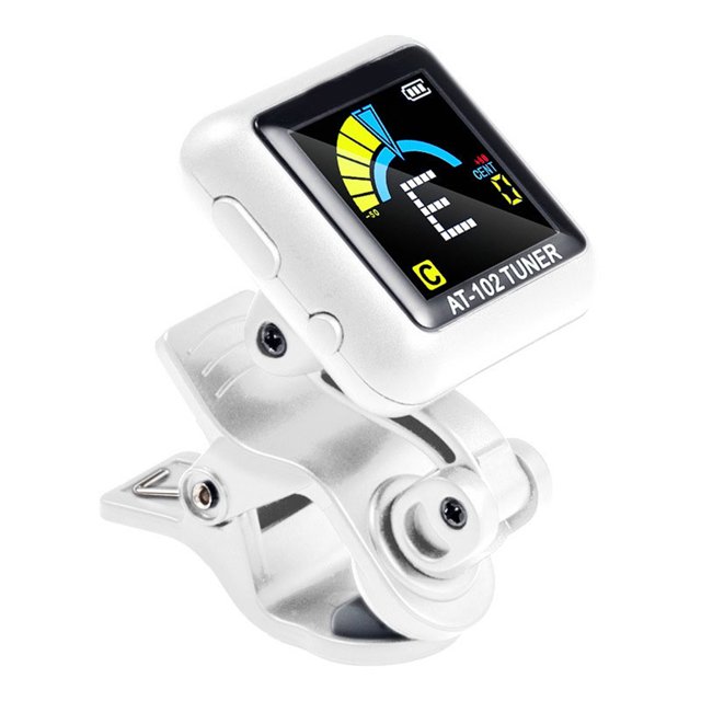 CAROOTU Guitar Tuner Rechargeable Clip On Tuner for All Instruments Bass Ukulele Violin Mandolin and Banjo
