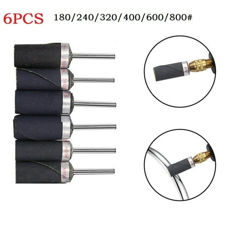

6PC 3mm Shank 180-800# Wet Dry Sandpaper Sanding Bar Rod Stick Polish Grind Head