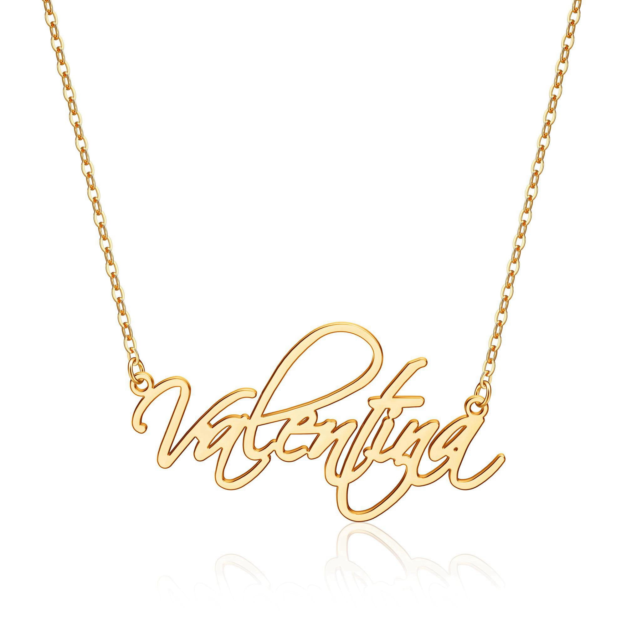 Valentina Necklace Personalized, 14K Gold Filled Ivy Name Necklace Personalized Nameplate Necklace Jewelry Gifts for Women Women