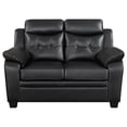 thumbnail image 3 of Finley Upholstered Padded Arm Tufted Loveseat Black, 3 of 9