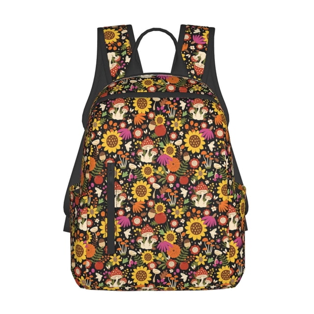 Fotbe Sunflowers Mushrooms Mochila Ligera para Hombres y Mujeres - Duradera y Resistente al Agua, Ideal para Escuela, Trabajo, Viajes y Uso Diario