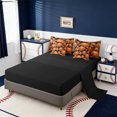 thumbnail image 3 of Erosebridal Basketball Print Kids 7 Pieces Bedding Comforter Set,Sport Theme Full Bedding Set For Ball Lover,Reversible black, 3 of 7