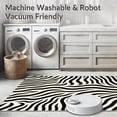 thumbnail image 5 of ODIKA 5'x7' Machine Washable Non-Slip Area Rug, Zebra Stripe Shag Contemporary Design High Traffic Rug, Black, 660181, 5 of 7