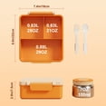 thumbnail image 5 of M Buder 1700ML Bento Box for Kids, Leak-Proof Child Lunch Box with 3 or 4 Compartments, 350 ml Insulated Food Jar, Fork, Spoon, Orange, 5 of 10