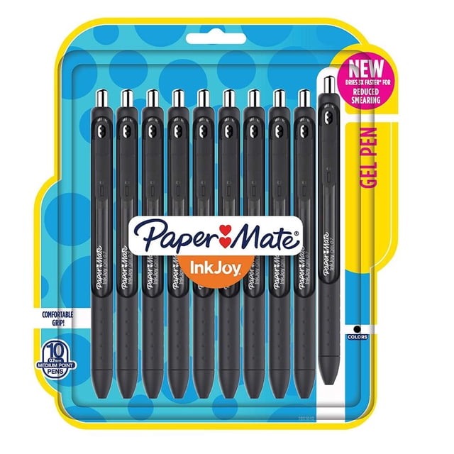 Plumas Paper Mate Inkjoy Gel Medio Punto 10 Piezas -negro PAPER MATE 1951640
