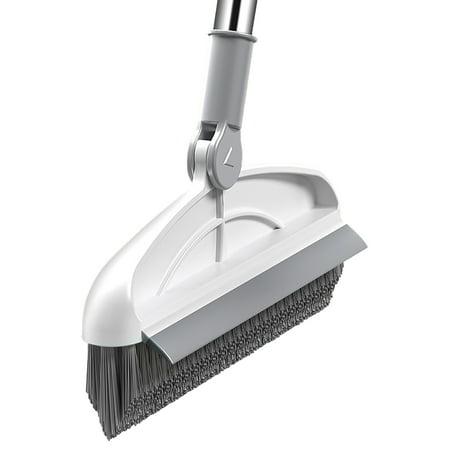 

Sukalun 2 In 1 Floor Scrub Brush with Squeegee | Telescopic Handle 2 In 1 Scrape Brush | Stiff Bristle Household Cleaning Brush for Kitchen Patio Bathroom Garage Wall Deck Tub Tile