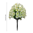 thumbnail image 3 of Artificial Trumpet Flowers with Ground Spikes for Outdoor Garden Decor, Fake Plastic Flower Stakes for Yard, Lawn, and Indoor Flower Pots, White 16 inch, 3 of 6