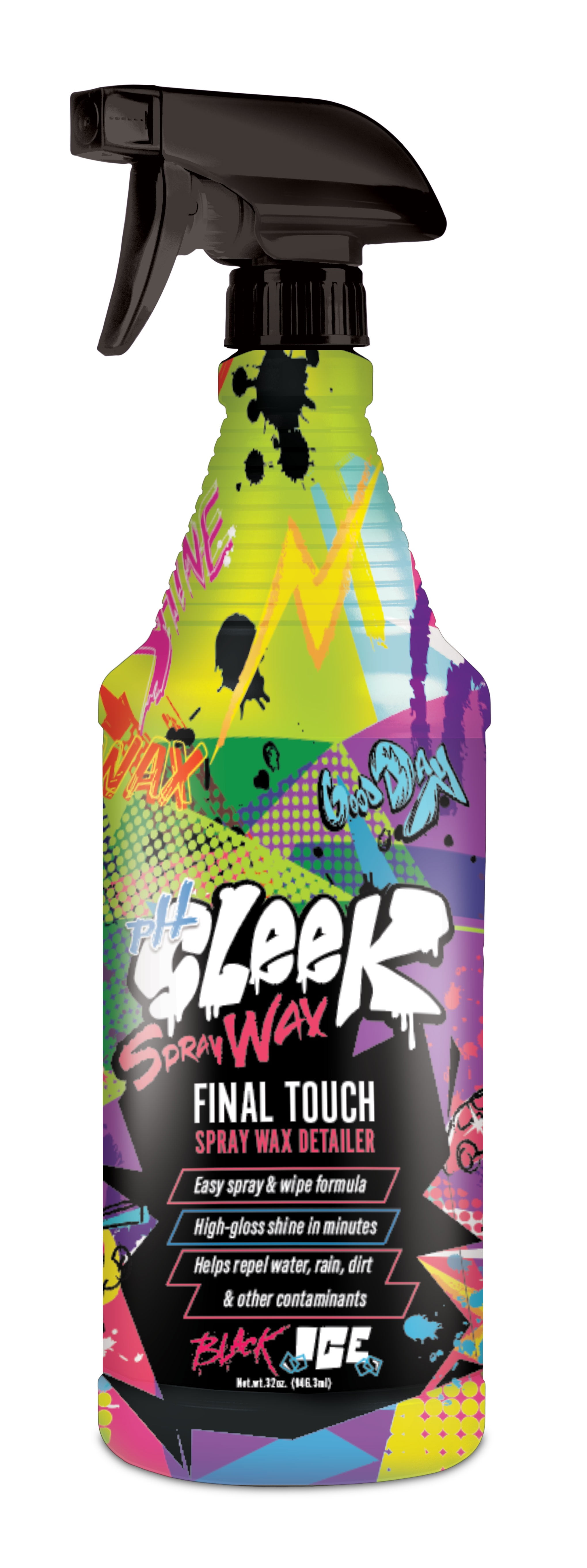 (2 pack) PH Sleek Spray Wax 32oz Black Ice Scent