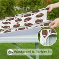 thumbnail image 6 of Brown Footballs Pattern Square Fitted Tablecloth with Elastic Edge,Square Table Cover,Washable Elastic Table Cover for Home Kitchen Party Decor 34"x34", 6 of 6