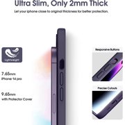 Liquid Silicone Case for iPhone 14 Pro, [True Liquid Silicone] [Anti Fingerprint] 4 Layer Phone Case Protective Cover, Full Coverage Around Camera & Built-in Microfiber, 6.1, Blue