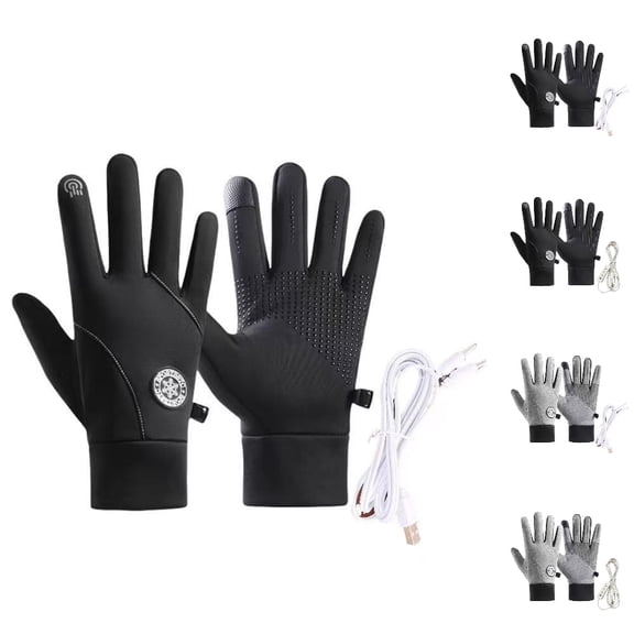 GPOECD Winter Gloves Heated Outdoor Winter Sports Rechargeable Battery Powered Touchscreen Compatible Thermal Skiing Hiking