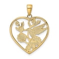 thumbnail image 4 of FJC Finejewelers 14 kt Yellow Gold Enameled Hummingbird with Flowers Heart Charm 28 x 22 mm, 4 of 6
