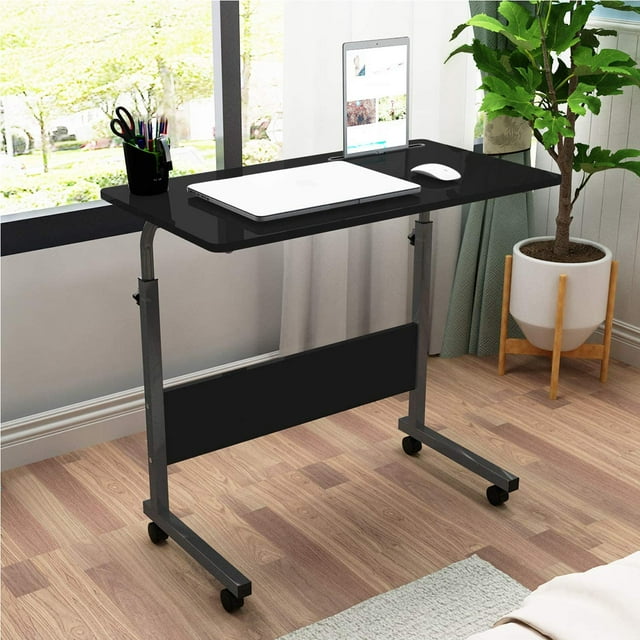 SOGES Bureau d'Ordinateur Portable Réglable et Mobile avec Fente Intégrée pour Lit et Sofa, Noir