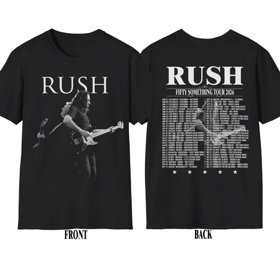 Rush Shirt, Fifty Tour Vintage Rock Band Graphic T-Shirt, 2026 Retro Music Fan Cotton Tee