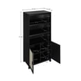 thumbnail image 3 of Manhattan Comfort Sheridan Engineered Wood Bookcase Cabinet in Black - Set of 2, 3 of 9