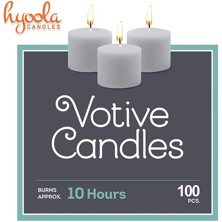 Hyoola White Unscented Votive Candles, 100 Pack photo 5