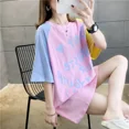 thumbnail image 3 of 2024 Primavera Verano Nuevo Estilo Coreano Versátil Ajuste Holgado Estampado Largo Medio Manga Corta Camisetas Ropa De Mujer Top De Moda, 3 of 4