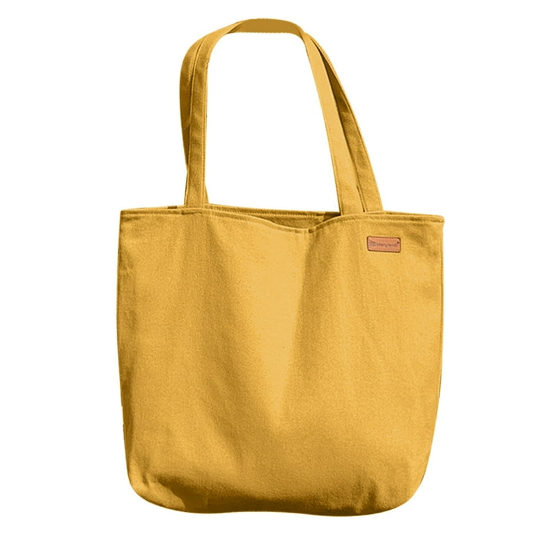 Yellow canvas tote bag deals