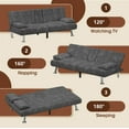 thumbnail image 2 of Homall Futon Sofa Bed with Armrests and Cup Holders,Adjustable Backrest Angles,Convertible bed,Gray, 2 of 7