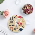 thumbnail image 4 of FMSHPON Travel Temple Culture Hand Drawn Illustration Set of 4 Round Coaster for Drinks, Absorbent Ceramic Stone Coasters Cup Mat with Cork Base for Home Kitchen Room Coffee Table Bar Decor, 4 of 6
