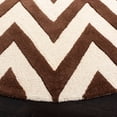 thumbnail image 3 of SAFAVIEH Cambridge Kaitlyn Zig Zag Stripes Wool Area Rug, Dark Brown/Ivory, 6' x 6' Round, 3 of 7