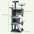thumbnail image 3 of PawHut 54" Cat Tree Tower with Scratching Posts, Cat Condos, Dark Grey, 3 of 10