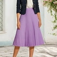 thumbnail image 2 of RUTAYY Women Pleated Midi Skirt For Everyday Casual Wear For Summer And Versatile Styling Options Solid Color Flowy Swing Pleated Beach Skirts, 2 of 4