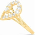 thumbnail image 3 of Floreo 10k Yellow Gold 13mm Curved Heart CZ Ring, Sizes 4 - 10, 3 of 5