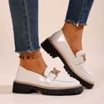thumbnail image 6 of Women Chunky Heel Loafers Anti-Slip Lug Sole Platform Casual Work Business Dress Shoes, 6 of 6