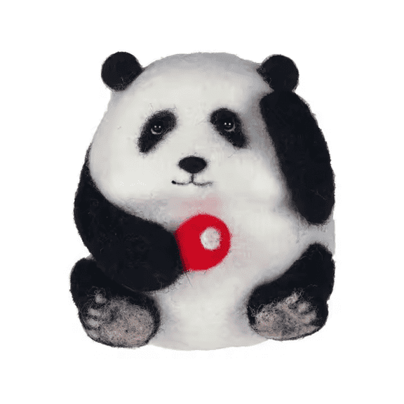 Wizardi Beginner Needle Felting Kit for Adults - Panda. Animal Felting Kit 7x8.5cm. Felting Tools. Wool Felting Supplies. Felt Crafts. Wool Felt. F07N8-W471