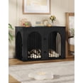 thumbnail image 6 of Hzuaneri Dog Crate Furniture, 46.5'' Wooden Indoor Dog Kennel with Multi‑Door & Anti‑Chew Iron Pipes for Medium‑Large Dogs, Black, 6 of 10