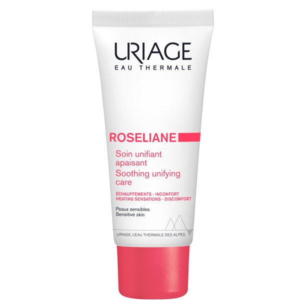 Uriage Roseliane Crema anti-rojeces con manteca de karité, extractos de ginseng y algas 40ml - Calma, hidrata, reduce las rojeces - Crema facial rica para un confort duradero, Sin parabenos