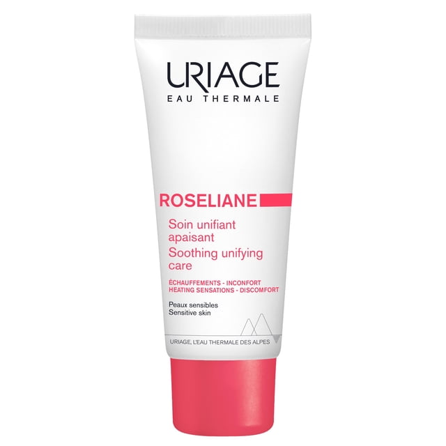 Uriage Roseliane Crema anti-rojeces con manteca de karité, extractos de ginseng y algas 40ml - Calma, hidrata, reduce las rojeces - Crema facial rica para un confort duradero, Sin parabenos