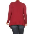 thumbnail image 2 of Women's Plus Size Solid Open Draped Front Long Sleeve Relaxed Cardigan, 2 of 5