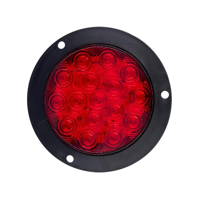 1Pcs LED Round Rear Light - High Brightness 16 LED Brake/Turn Signal/Tail/Reverse Lamp for Trucks, Trailers, Buses - 12V-24V, ABS+PC+Stainless Steel