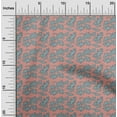 thumbnail image 1 of oneOone Cotton Poplin Twill Dark Peach Orange Fabric Leaves Sewing Fabric By The Yard Printed Diy Clothing Sewing Supplies 56 Inch Wide, 1 of 4