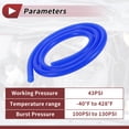 thumbnail image 4 of Unique Bargains 1 Pcs for Air and Water Silicone Vacuum Tubing Hose High Temperature Automotive Vacuum Line 3.3Ft 1/4" 6mm ID 2.5mm Thickness Blue, 4 of 8