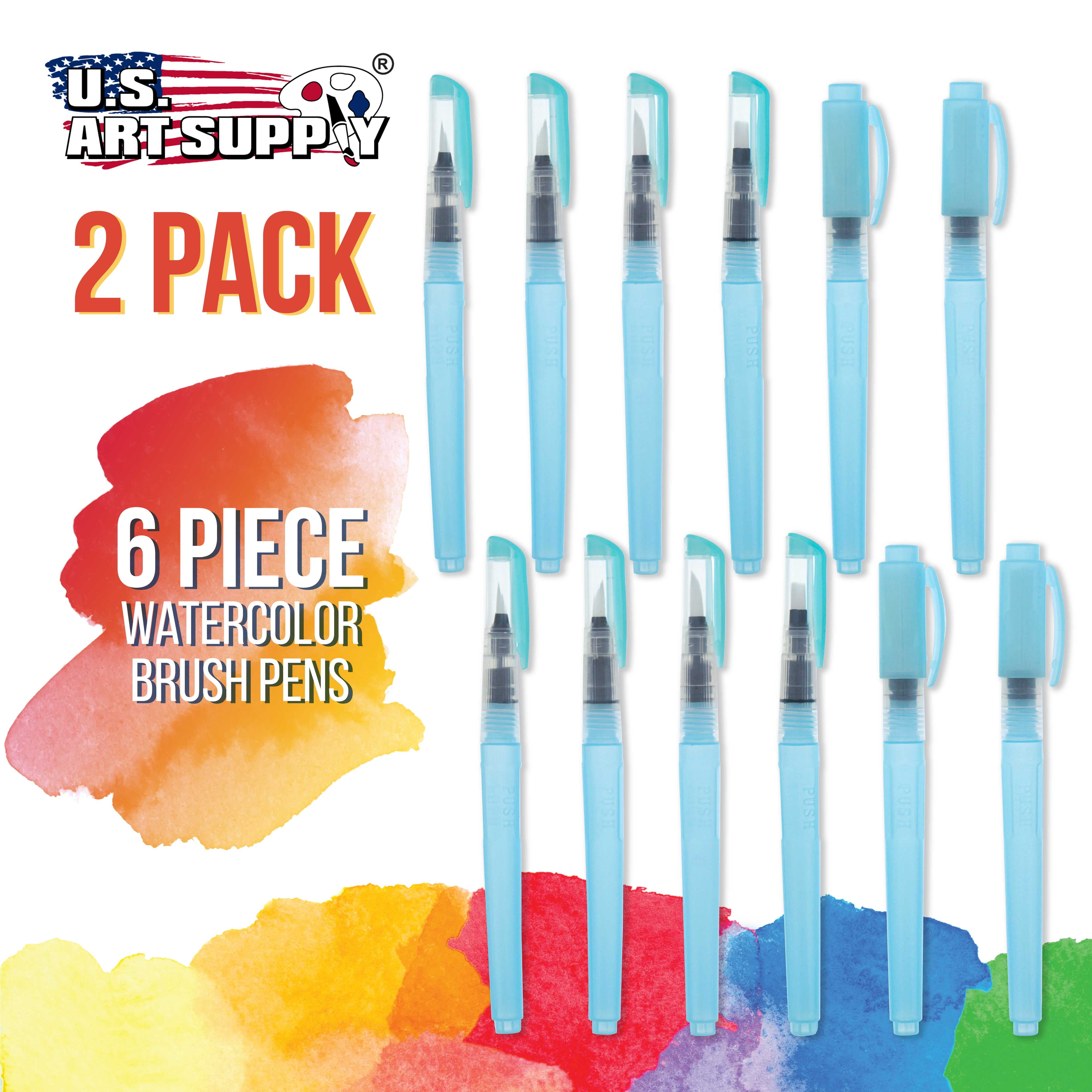 6/7/9/12Pcs Water Brush Pens Set Broad & Detailed Tiny Tip Nylon Refillable  Water Brush Pens for Coloring Art Painting - AliExpress