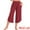 Wine Red, variant on DARING DIVA Women's Yoga Cropped Casual Pants with Pockets XS Black