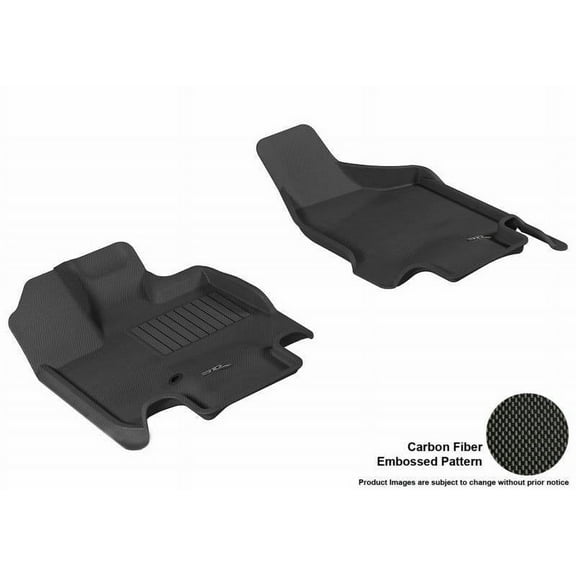 3D MAXpider 2008-2020 Fits Dodge Grand Caravan Kagu 1st Row Black Carbon Fiber Embossed Pattern Floor Mat L1DG01611509